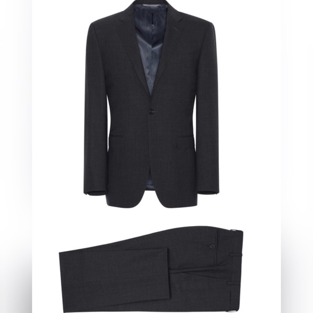 Charcoal Grey Wool Canali Suit